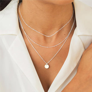 Dainty Layered Choker Necklaces Handmade Coin Tube Star Pearl Pendant Multilayer Adjustable Layering Chain Gold Plated Necklaces Set for Women