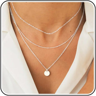 Dainty Layered Choker Necklaces Handmade Coin Tube Star Pearl Pendant Multilayer Adjustable Layering Chain Gold Plated Necklaces Set for Women