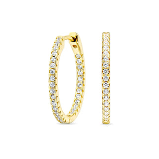 14K Gold Plated Small Hoop Earrings for Women, 925 Sterling Silver CZ Huggie Hoop Earrings, Hypoallergenic Lightweight Minimalist Jewelry for Sensitive Ears, Sparkly round Cut Cubic Zirconia Earrings for Everyday Wear, Work, Party, Travel & Gift for Her
