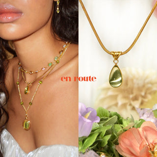 En Route 18K Gold Plated Carnelian Veil Lariat Necklace in Gold, Lariat Silhouette with Floral Engraved Heart, Versatile Multi-Wear Hook, Vintage Garden Core Style, Birthday Treat or Date Night Glow