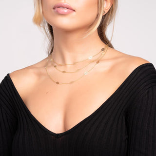 18K Gold Plated Cascading Layer Leaf Necklace, 16-20 Inches with 2 Inches Extension - Made in Brazil