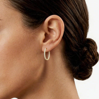 14K Gold Plated Small Hoop Earrings for Women, 925 Sterling Silver CZ Huggie Hoop Earrings, Hypoallergenic Lightweight Minimalist Jewelry for Sensitive Ears, Sparkly round Cut Cubic Zirconia Earrings for Everyday Wear, Work, Party, Travel & Gift for Her
