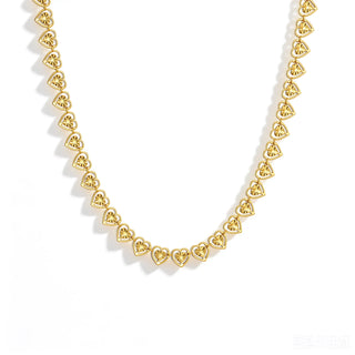 TEWIKY 14K Gold-Plated 6Mm Laser-Cut Hollow Heart Necklace, Women'S Fashion Jewelry Accessory, Unique Hollow Heart Design, Suitable for Wearing on Various Occasions